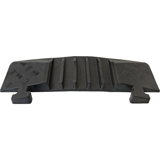 Cable bridge, height 50 mm, end element, tongue, LxWxH 590 x 190 x 50 mm, black.
