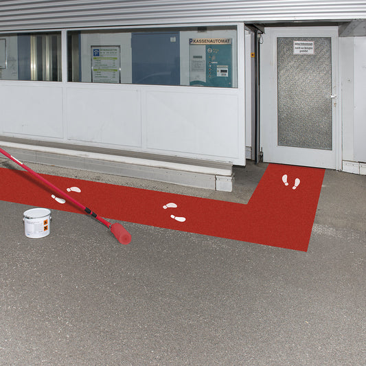 Outdoor marking paint, capacity 5 l, traffic red RAL 3020.