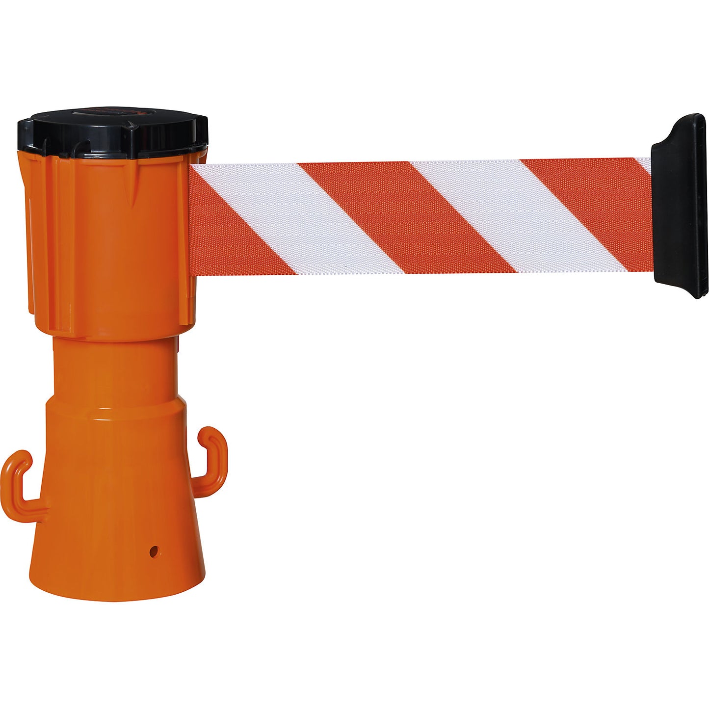 Cone belt, cross hatched in red/white, 4 m, height 200 mm.