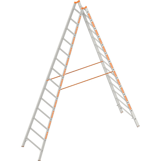 Double sided rung ladder, double sided access, 2 x 14 rungs.
