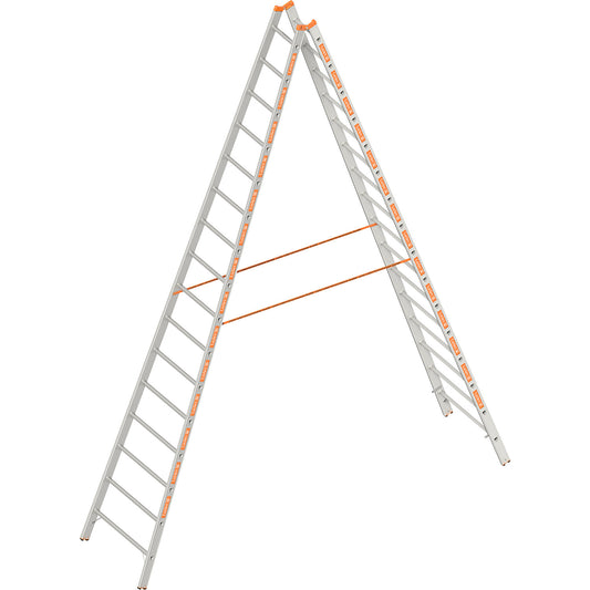 Double sided rung ladder, double sided access, 2 x 16 rungs.