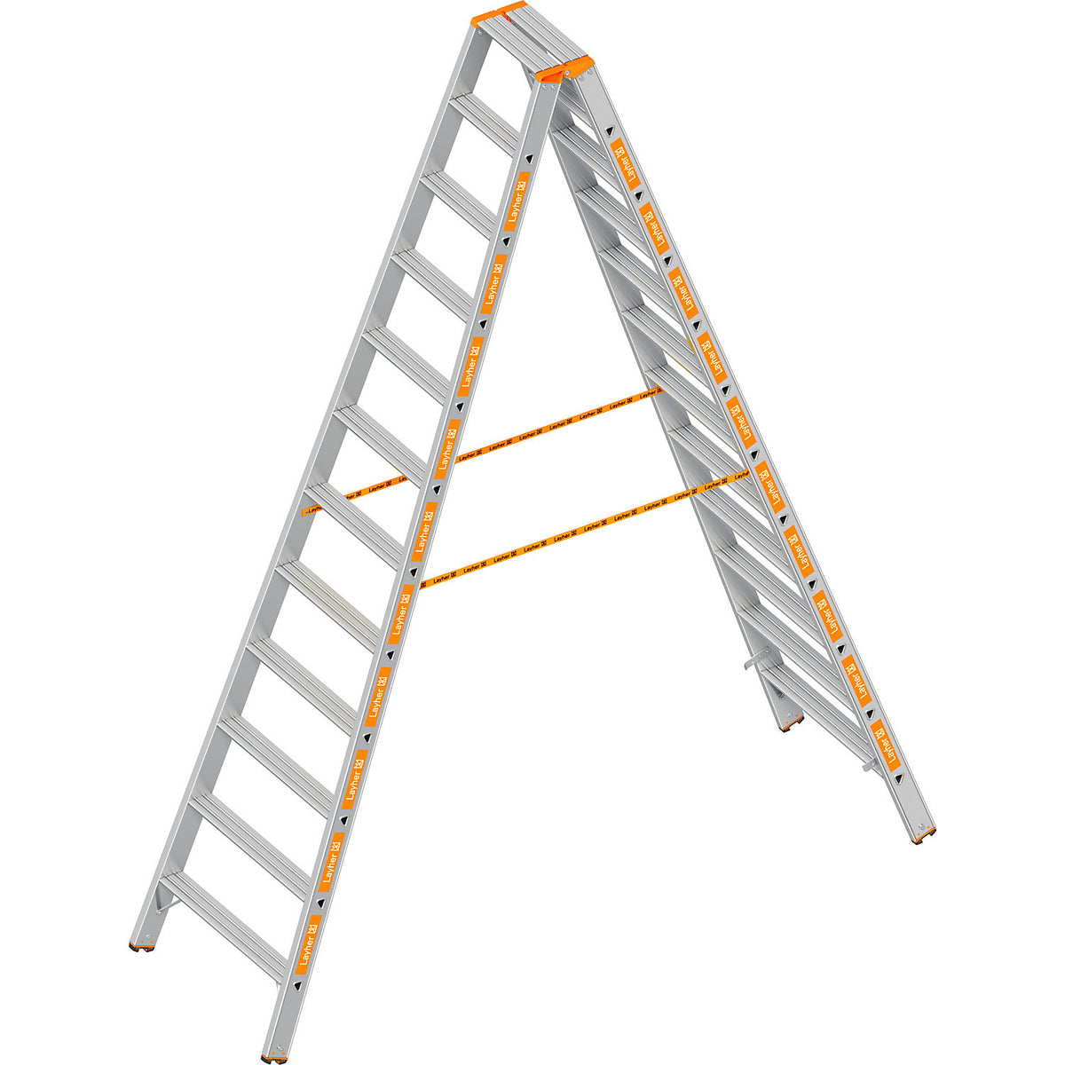 Step ladder, double sided access, 2 x 12 steps.