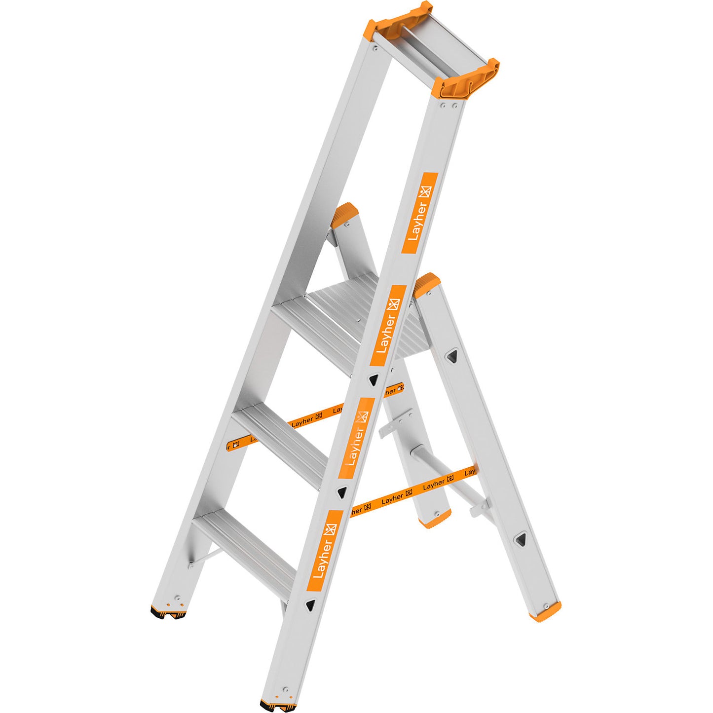 Step ladder, single sided access, 3 steps incl. platform.