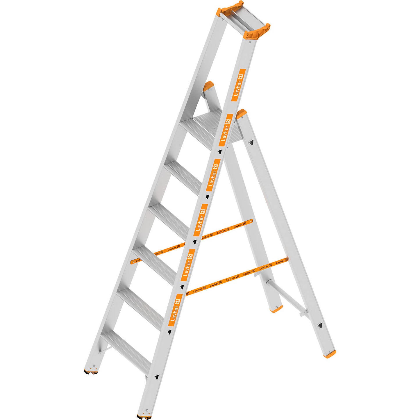 Step ladder, single sided access, 6 steps incl. platform.