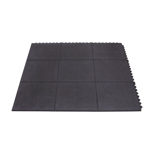 Yoga Solid Spark welders' workplace matting, HxWxD 17 x 900 x 900 mm, black, closed surface.