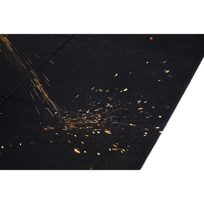 Yoga Solid Spark welders' workplace matting, HxWxD 17 x 900 x 900 mm, black, closed surface.