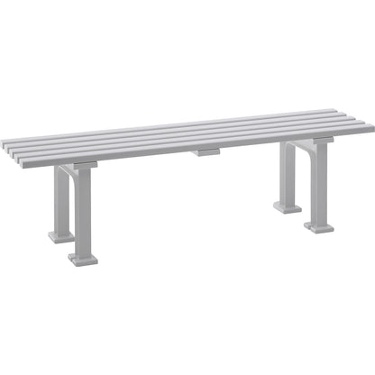 Seating bench without backrest, with 5 slats, length 1500 mm, white.