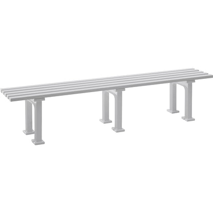 Seating bench without backrest, with 5 slats, length 2000 mm, white.