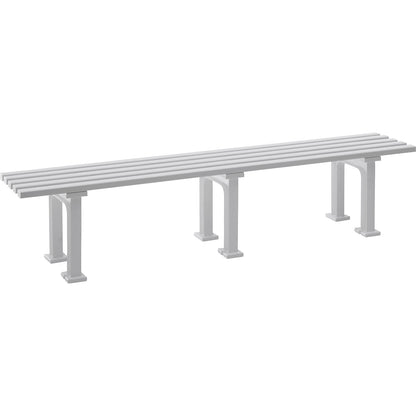 Seating bench without backrest, with 5 slats, length 2000 mm, white.