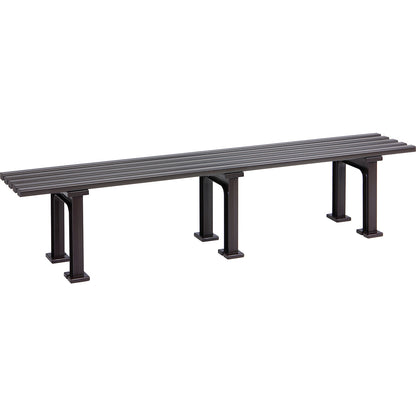 Seating bench without backrest, with 5 slats, length 2000 mm, brown.