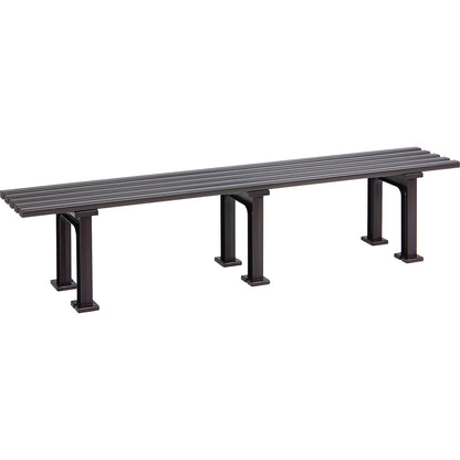 Seating bench without backrest, with 5 slats, length 2000 mm, brown.