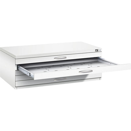 Drawing cabinet, A1, 5 drawers, height 420 mm, traffic white.