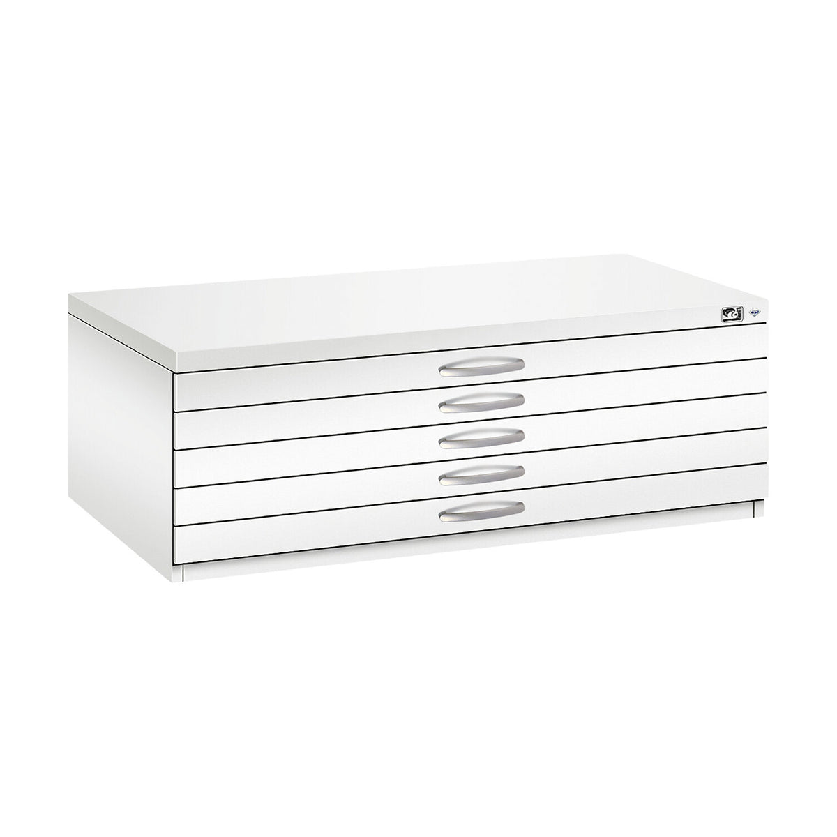 Drawing cabinet, A1, 5 drawers, height 420 mm, traffic white.