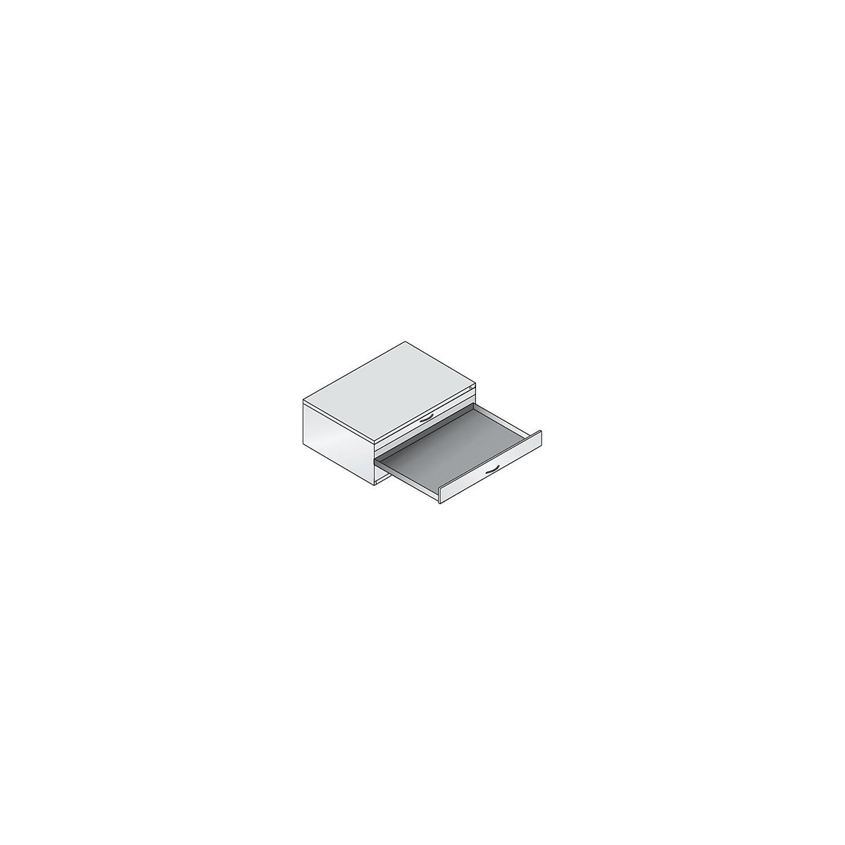 Drawing cabinet, A1, 3 drawers, height 420 mm, traffic white.