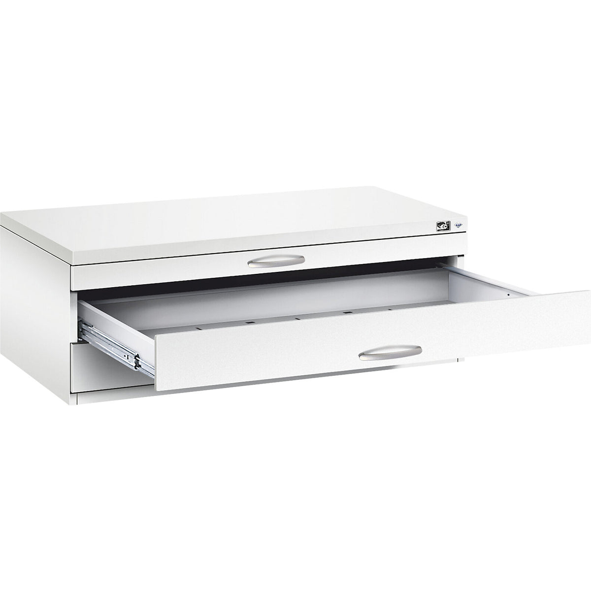 Drawing cabinet, A1, 3 drawers, height 420 mm, traffic white.