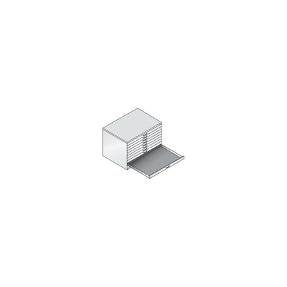 Drawing cabinet, A1, 10 drawers, height 760 mm, black grey.