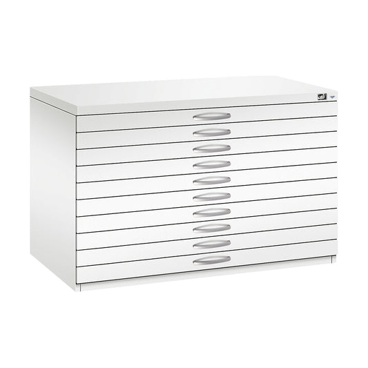Drawing cabinet, A1, 10 drawers, height 760 mm, traffic white.