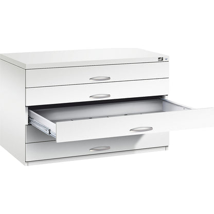 Drawing cabinet, A1, 5 drawers, height 760 mm, traffic white.