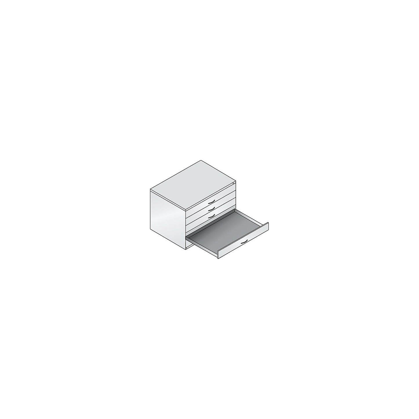 Drawing cabinet, A1, 5 drawers, height 760 mm, traffic white.