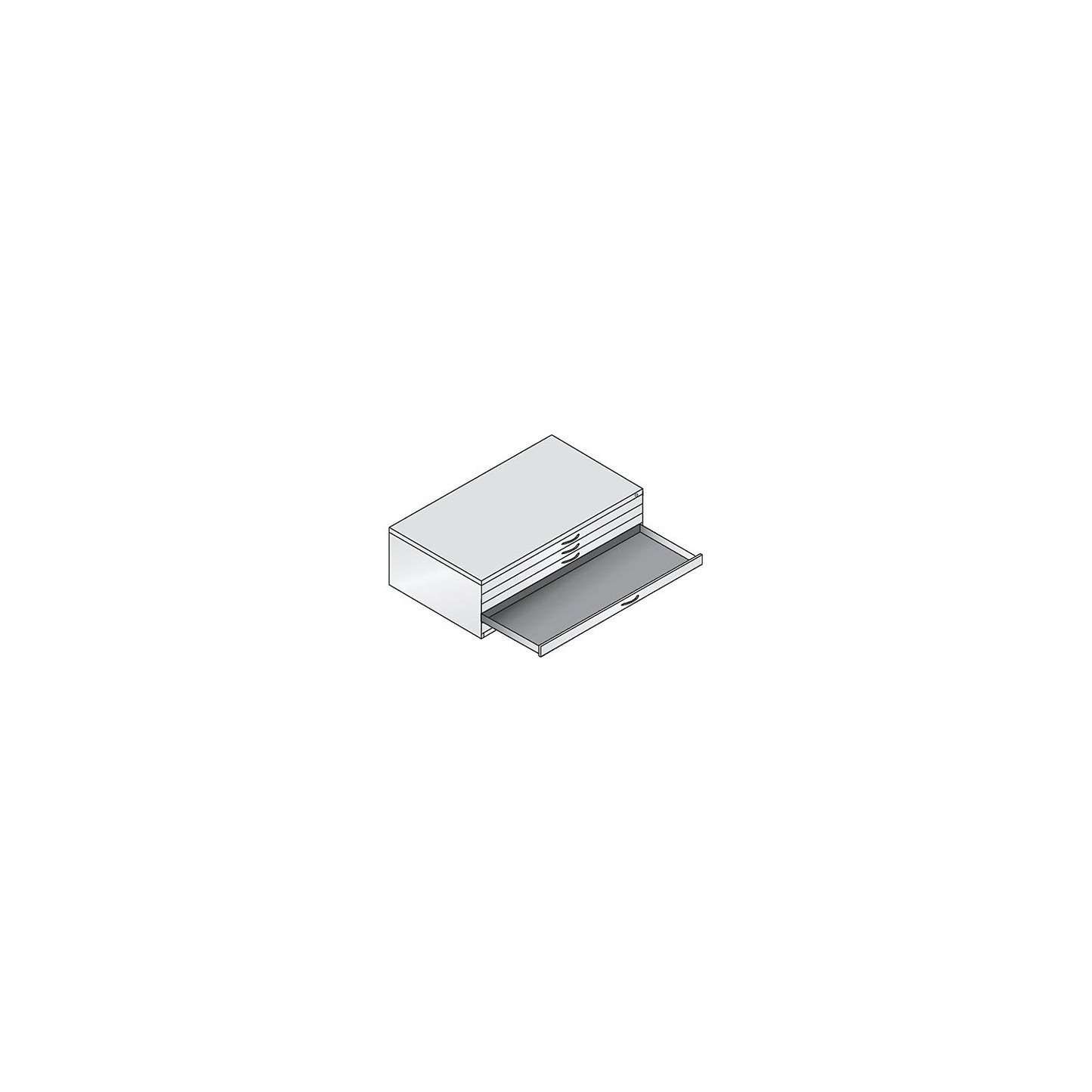 Drawing cabinet, A0, 5 drawers, height 420 mm, traffic white.