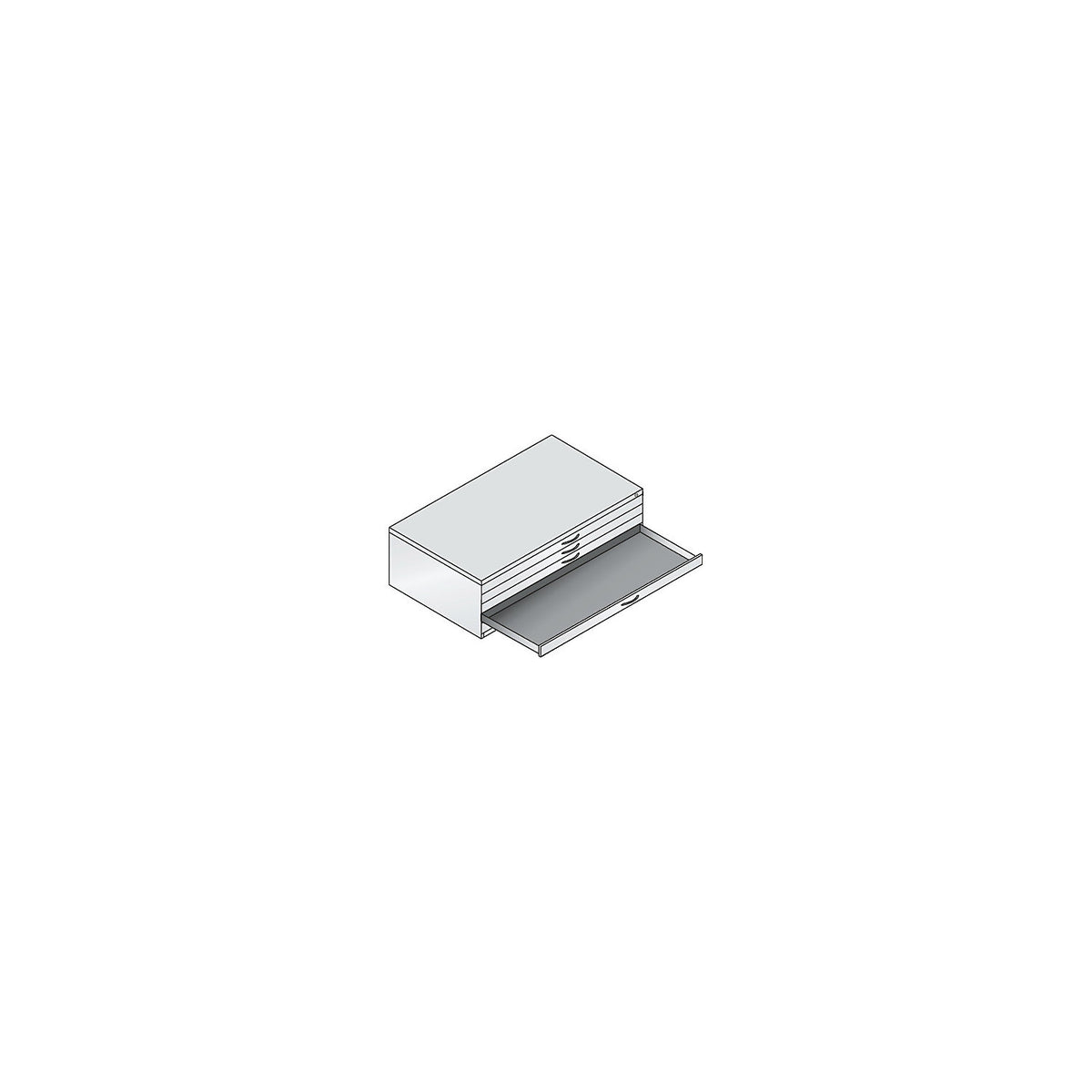 Drawing cabinet, A0, 5 drawers, height 420 mm, light grey.