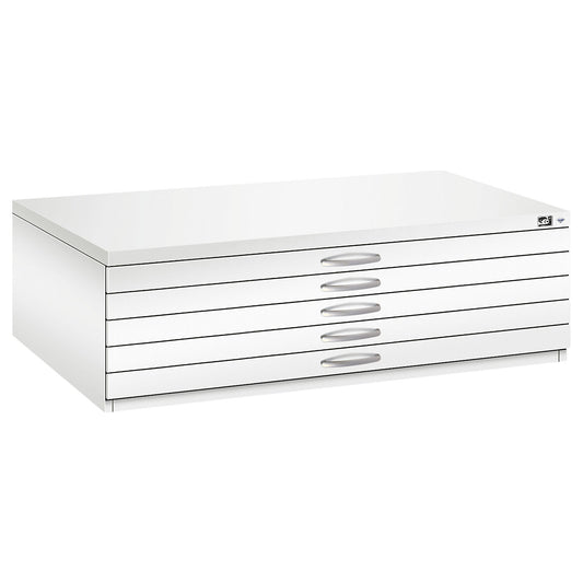 Drawing cabinet, A0, 5 drawers, height 420 mm, traffic white.