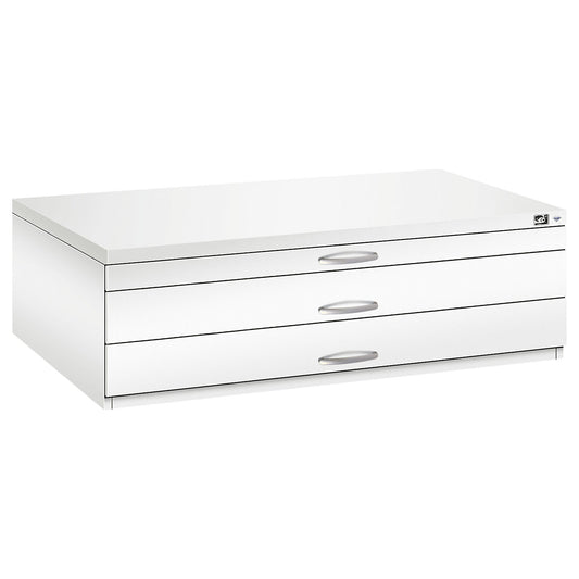 Drawing cabinet, A0, 3 drawers, height 420 mm, traffic white.