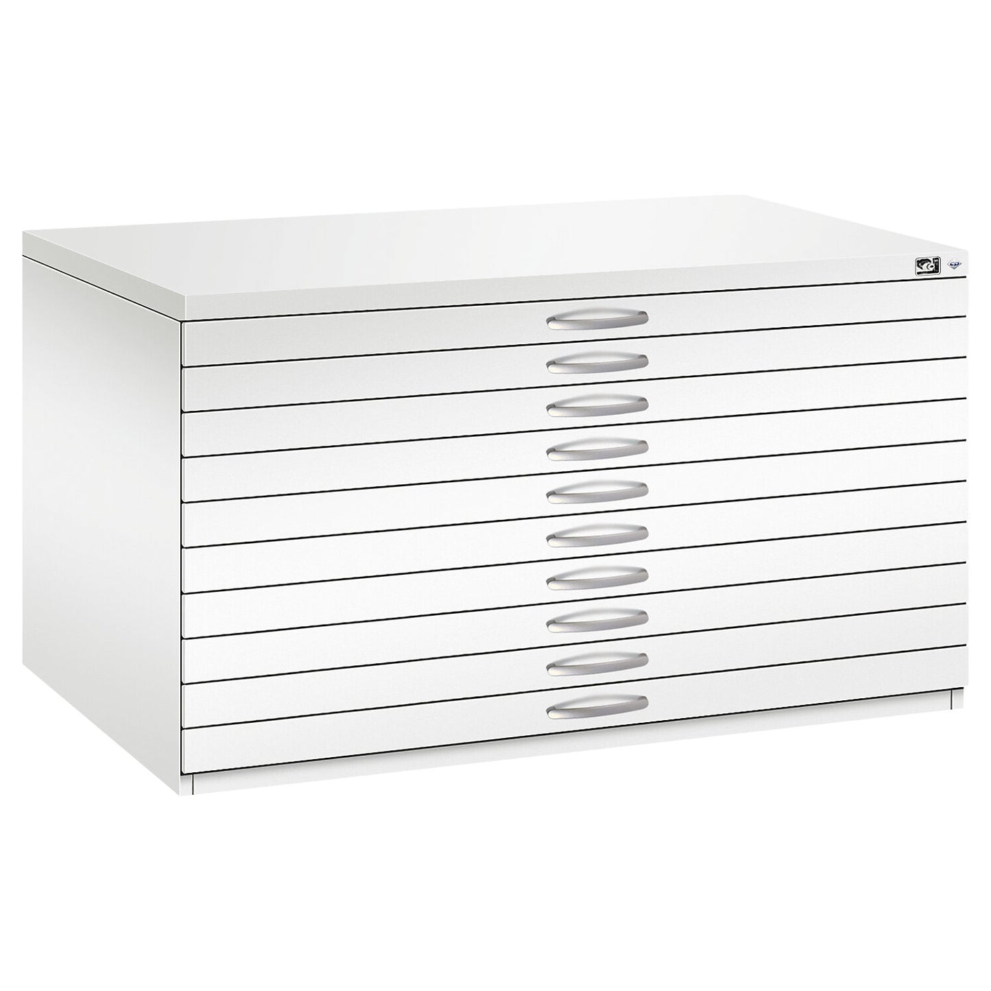 Drawing cabinet, A0, 10 drawers, height 760 mm, traffic white.