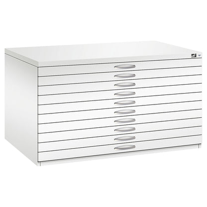 Drawing cabinet, A0, 10 drawers, height 760 mm, traffic white.