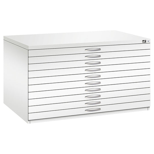 Drawing cabinet, A0, 10 drawers, height 760 mm, traffic white.