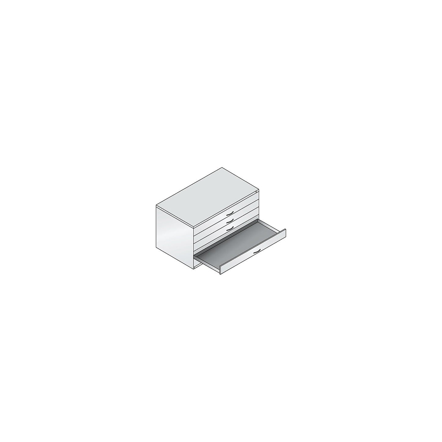 Drawing cabinet, A0, 5 drawers, height 760 mm, traffic white.