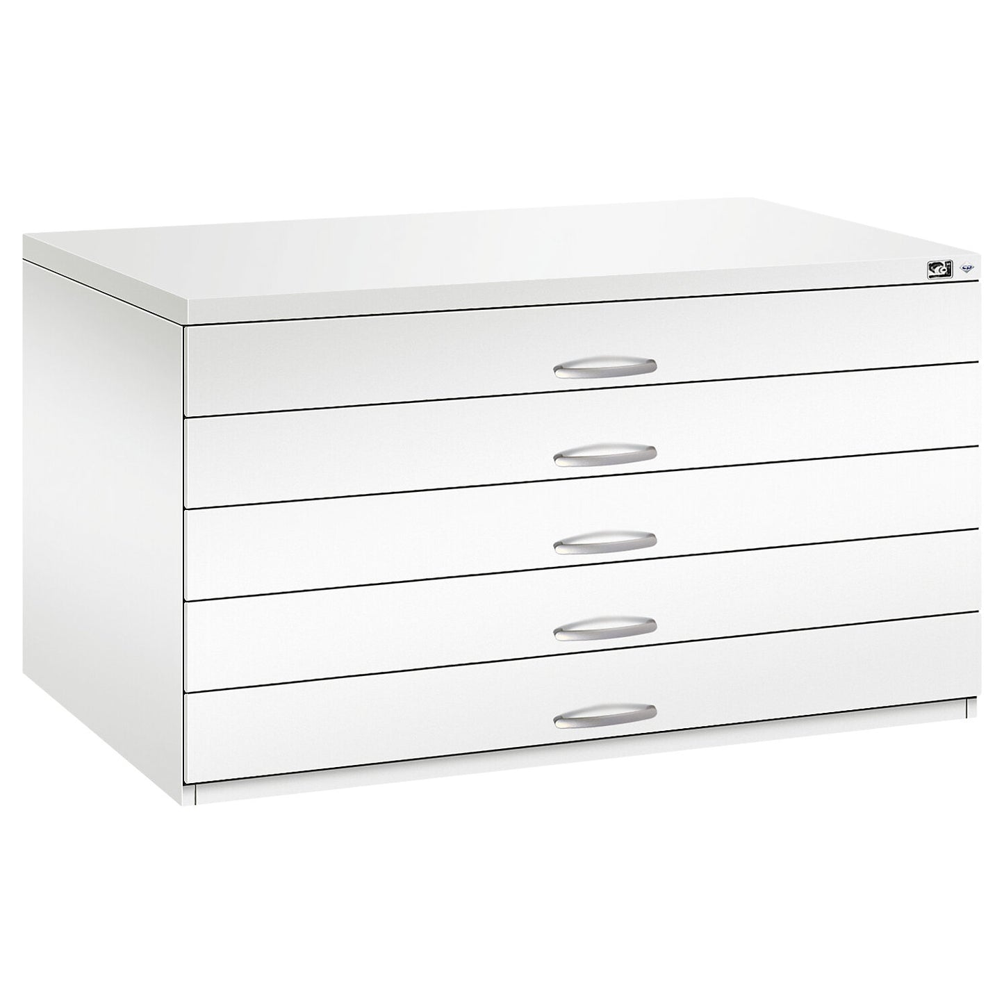 Drawing cabinet, A0, 5 drawers, height 760 mm, traffic white.