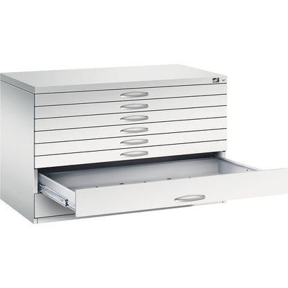 Drawing cabinet, A1, 8 drawers, height 760 mm, light grey.