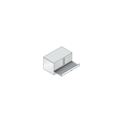 Drawing cabinet, A0, 8 drawers, height 760 mm, traffic white.