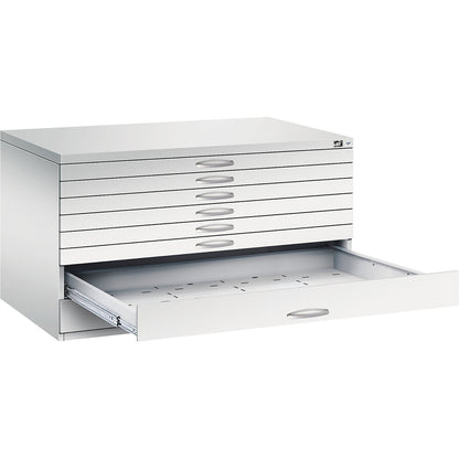 Drawing cabinet, A0, 8 drawers, height 760 mm, light grey.
