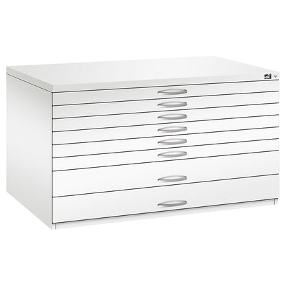 Drawing cabinet, A0, 8 drawers, height 760 mm, traffic white.