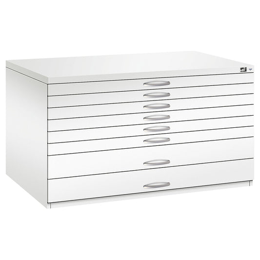 Drawing cabinet, A0, 8 drawers, height 760 mm, traffic white.