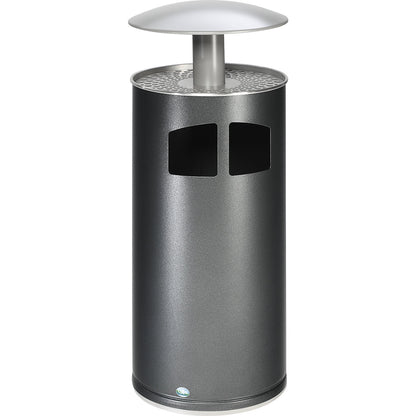 Waste collector/ashtray including inner container, capacity 75 l, silver.