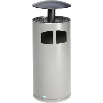 Waste collector/ashtray including inner container, capacity 75 l, antique silver.