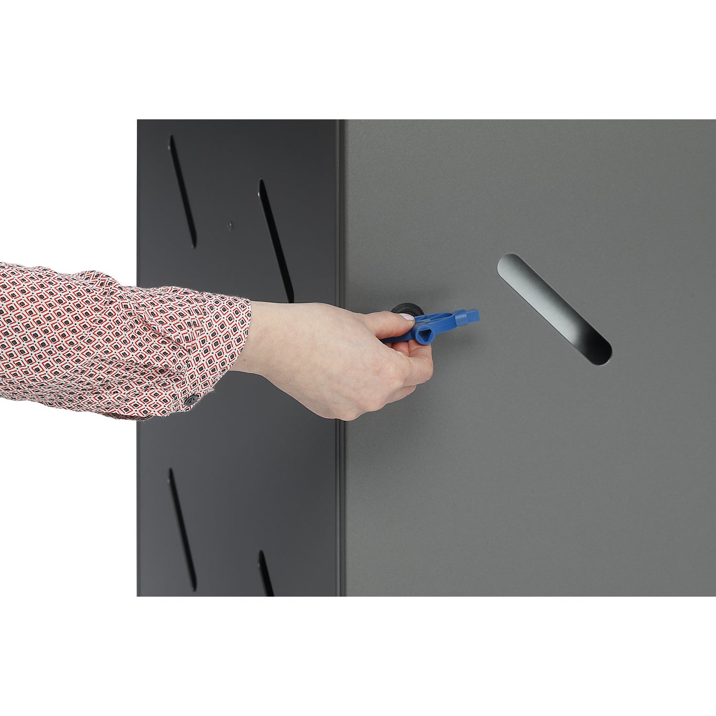 Waste collection station, 4 deposit holes, capacity 200 l, iron glimmer.