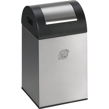 Self extinguishing recyclable waste collector, capacity 43 l, HxWxD 600 x 320 x 320 mm, stainless steel.