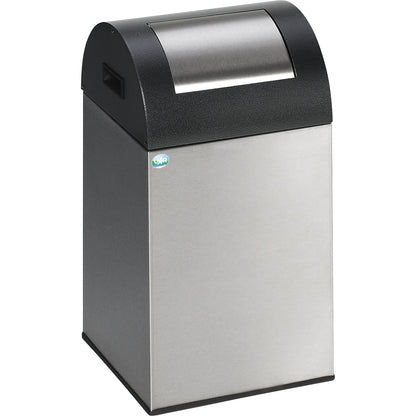 Self extinguishing recyclable waste collector, capacity 43 l, HxWxD 600 x 320 x 320 mm, stainless steel.