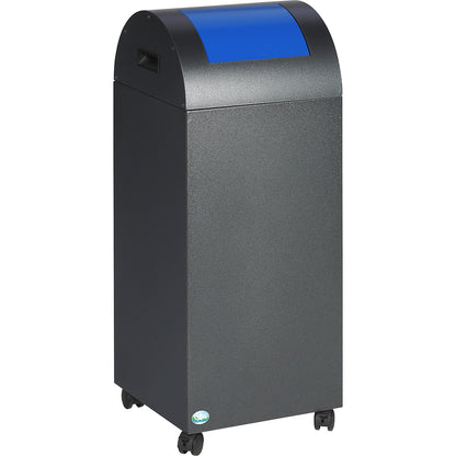 Self extinguishing recyclable waste collector, capacity 60 l, HxWxD 800 x 320 x 320 mm, antique silver, silver flap.