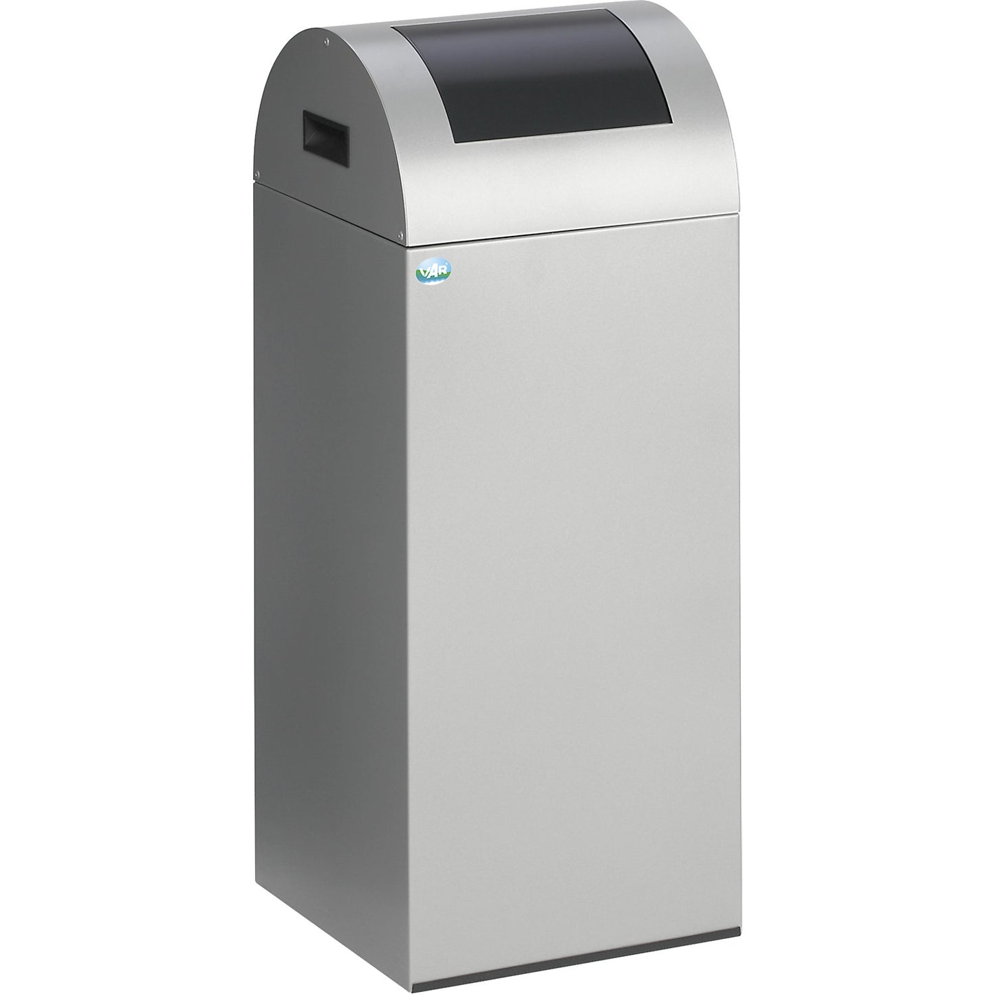 Self extinguishing recyclable waste collector, capacity 60 l, HxWxD 800 x 320 x 320 mm, silver, charcoal flap.