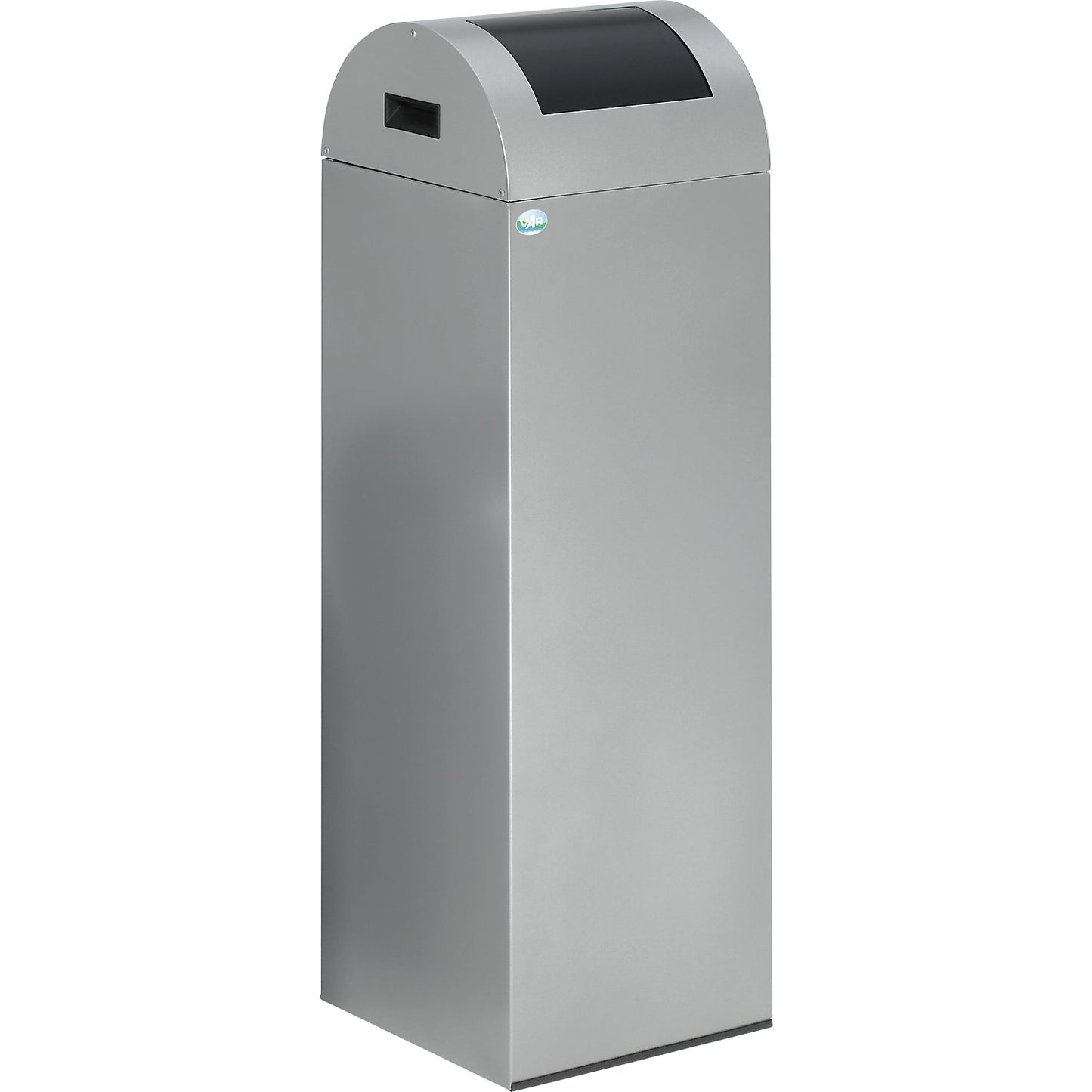 Self extinguishing recyclable waste collector, capacity 89 l, HxWxD 1045 x 320 x 320 mm, silver, charcoal flap.