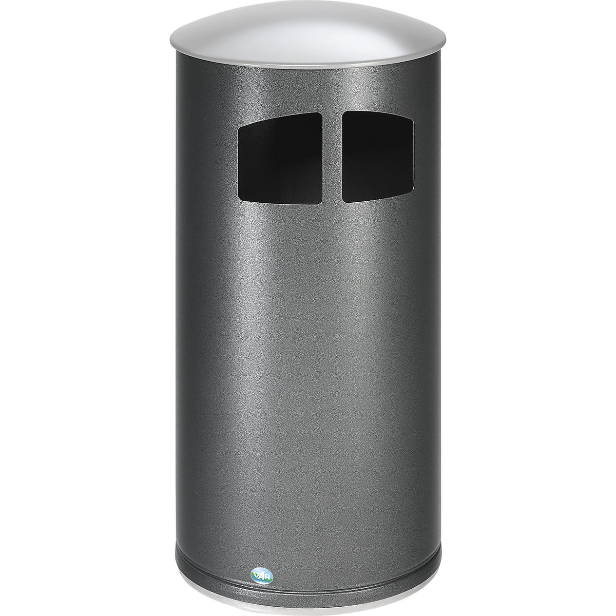 Waste collector for outdoors, 75 l, with inner container, antique silver.