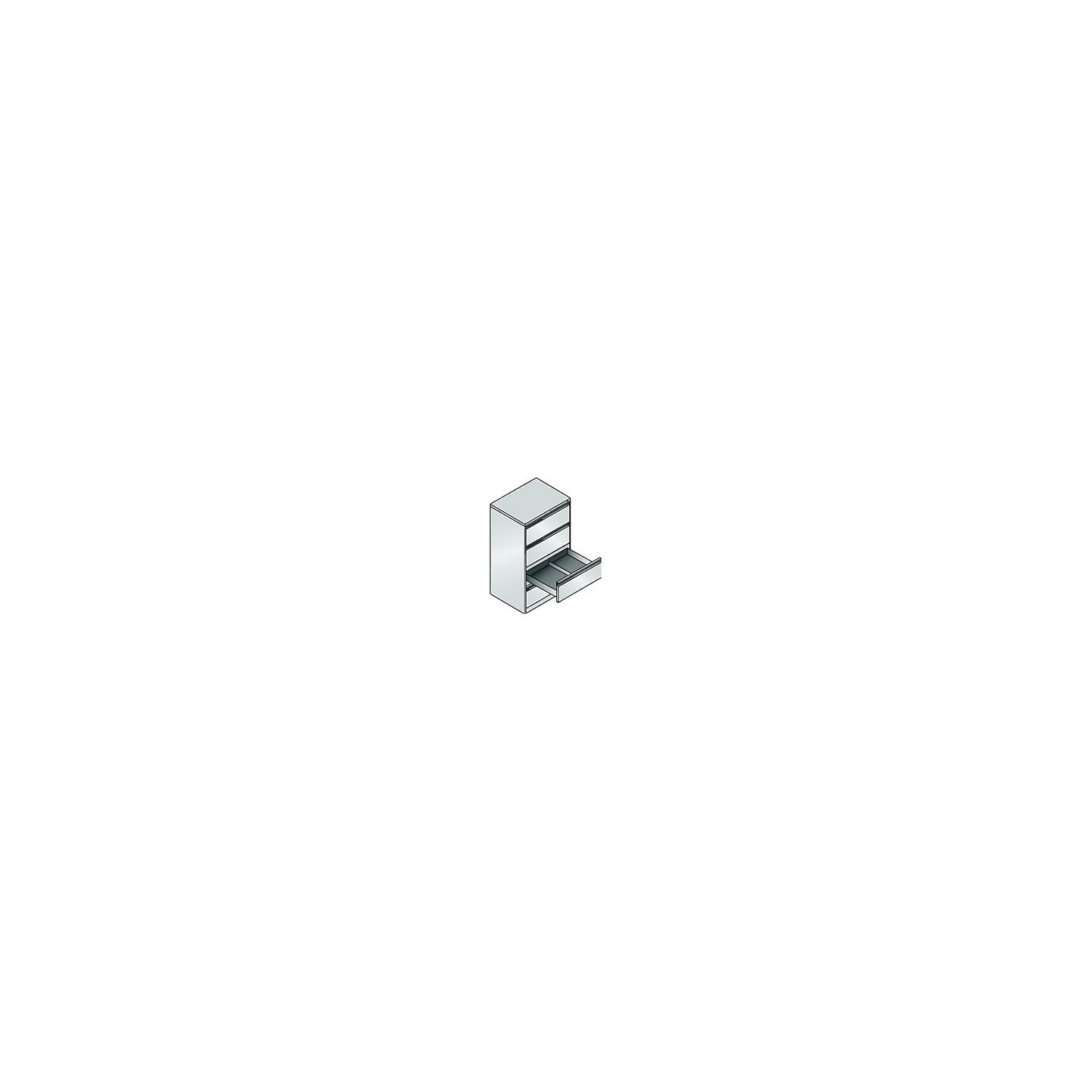 ACURADO index card cabinet, 2 track, 4 drawers, light grey.