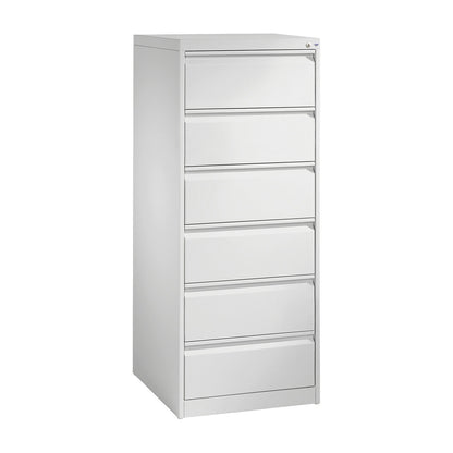 ACURADO index card cabinet, 2 track, 6 drawers, light grey.