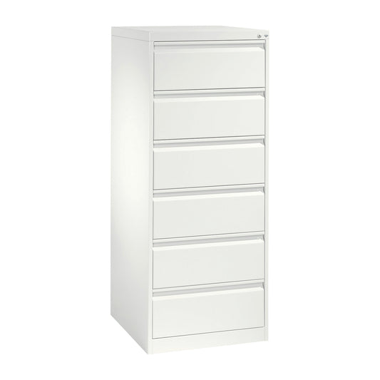 ACURADO index card cabinet, 2 track, 6 drawers, traffic white.
