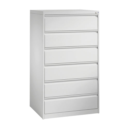ACURADO index card cabinet, 3 track, 6 drawers, light grey.